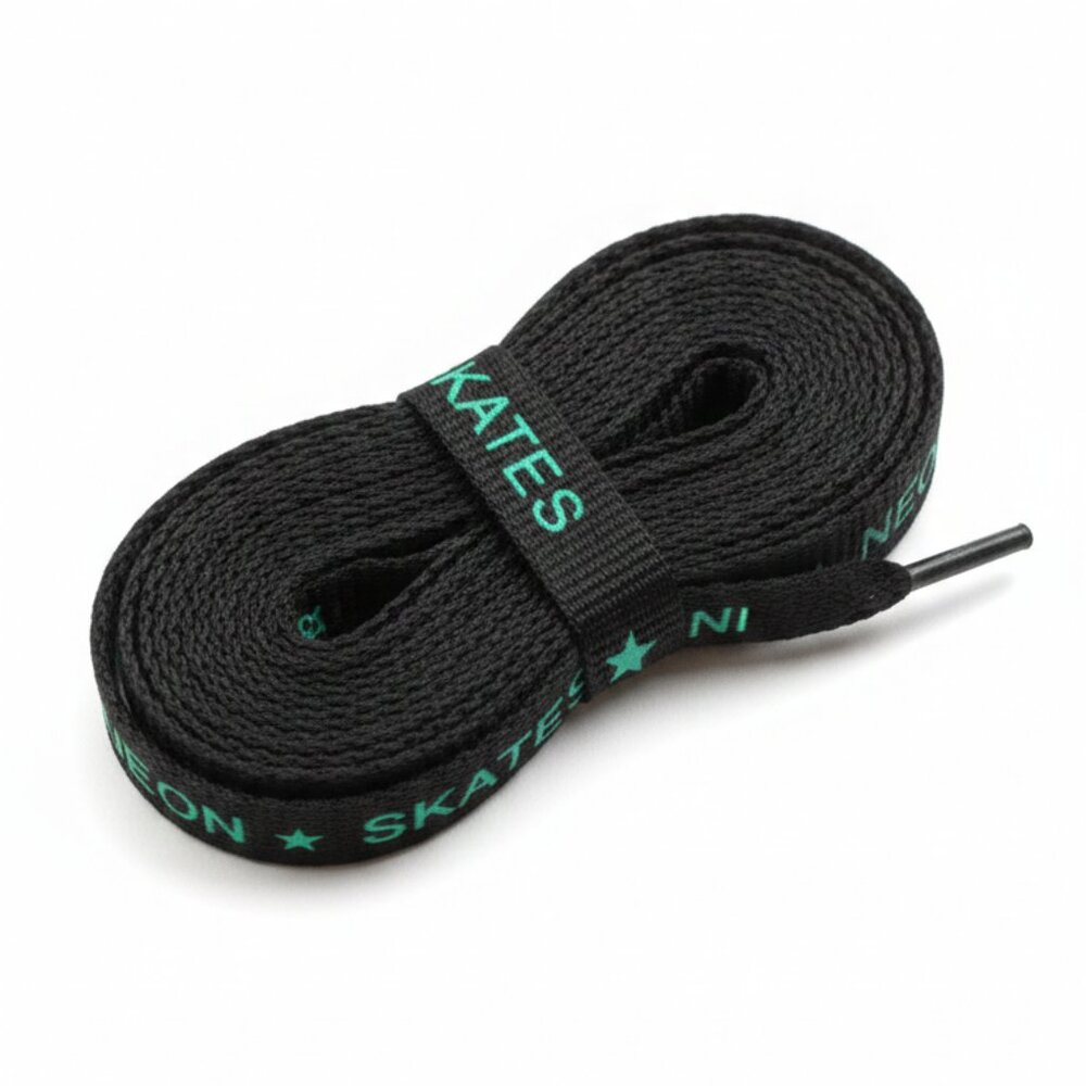 NEW - Neon Skates - Vintage Roller Derby Laces Black and Green 72"